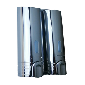 Barelli 380ml Chrome Deluxe Double Soap Dispenser