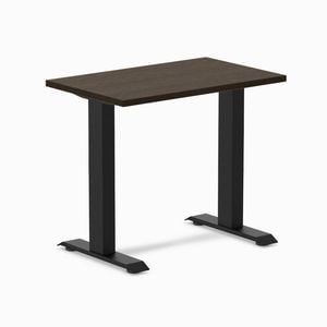 Desky Fixed Height Mini Dark Bamboo Desk 800x500mm Matte Black Frame