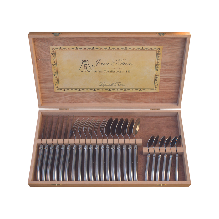 Laguiole Jean Neron 24pc. Cutlery Set In Gift Box - Stainless Steel