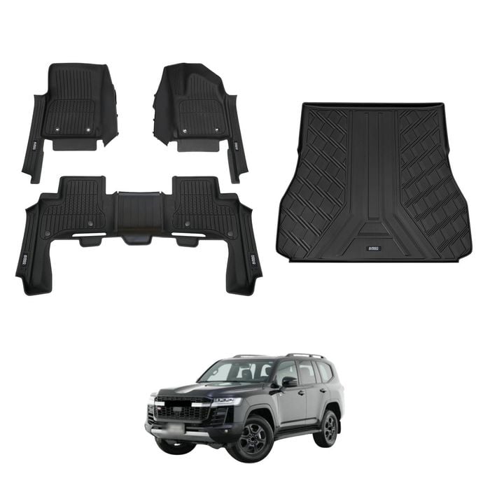 AUSGO 7D Injection Floor Mats & Boot Liner Set For Toyota Land Cruiser Landcruiser 300 LC300 5-Seat 2025-Onwards Floor Liners