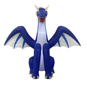 Lifebay Giant Inflatable Dragon with LEDs for Halloween