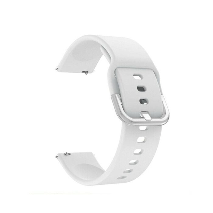 Silicone Sports Watch Band Strap - For Samsung Galaxy Watch Garmin Venu Huawei Universal 20mm (White)