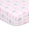 The Peanutshell 135cm Cotton Sweet Peanut Fitted Sheet Elephant