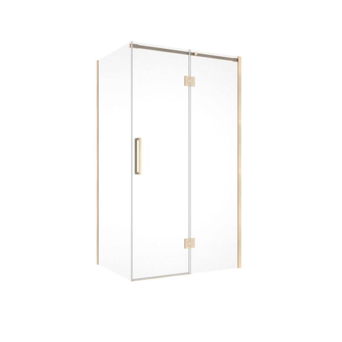 Rick McLean's 1170 x 870mm Brushed Brass Euro Frameless Hinged Shower Screen