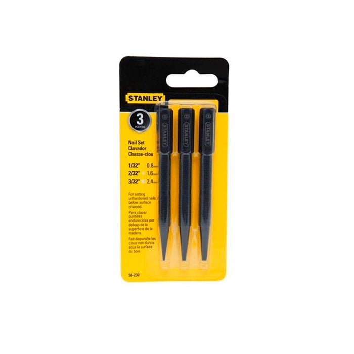 Stanley Nail Punch Nail 3 Piece Set