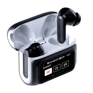 Laser TWS Earbuds With ANC ENC And LED Touch Display (Black)