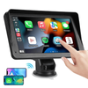 7" Portable Wireless Apple Carplay Android Auto Car Stereo Radio Bluetooth + Camera