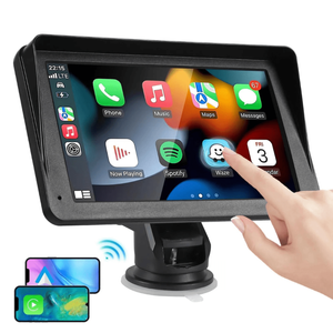 7" Portable Wireless Apple Carplay Android Auto Car Stereo Radio Bluetooth + Camera