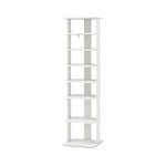Costway 116cm 8-Tier Single Shoe Rack Anti-toppling Narrow Shoe Storage Organizer White