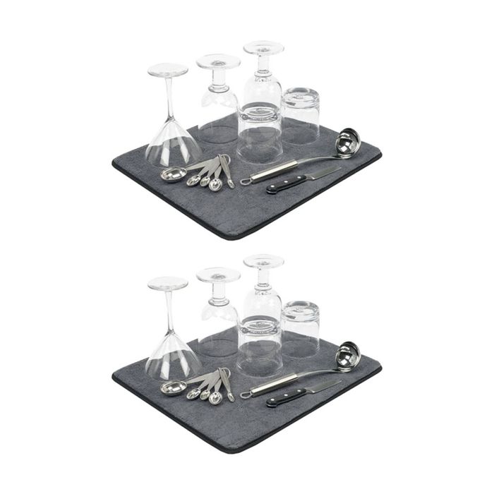 2x Madesmart Small Drying Mat Grey Kitchen Table Serveware Accessories 46x38cm