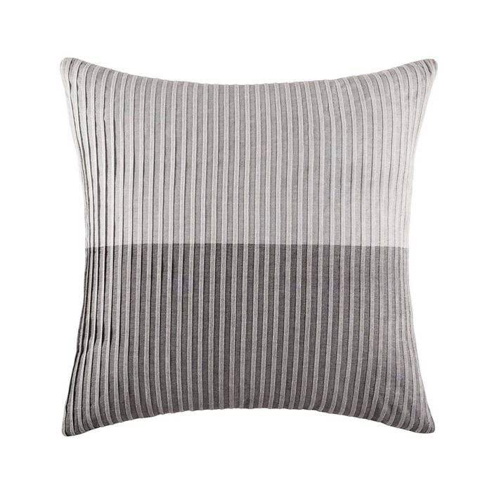 Kas Australia Pleated Euro Throw Pillowcase 65x65cm - Grey