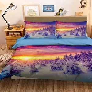 3D Snow Sunset 031 Bedding Set Pillowcases Quilt Duvet Cover Set Queen King