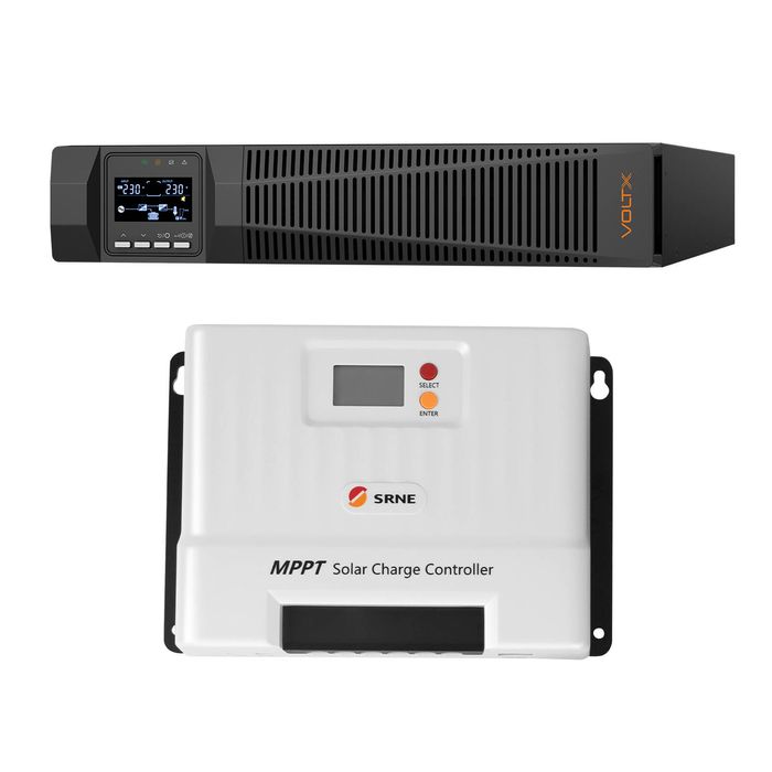 VoltX 1500VA 1500W UPS + 40A MPPT Solar Charge Controller - Solar Backup Power System
