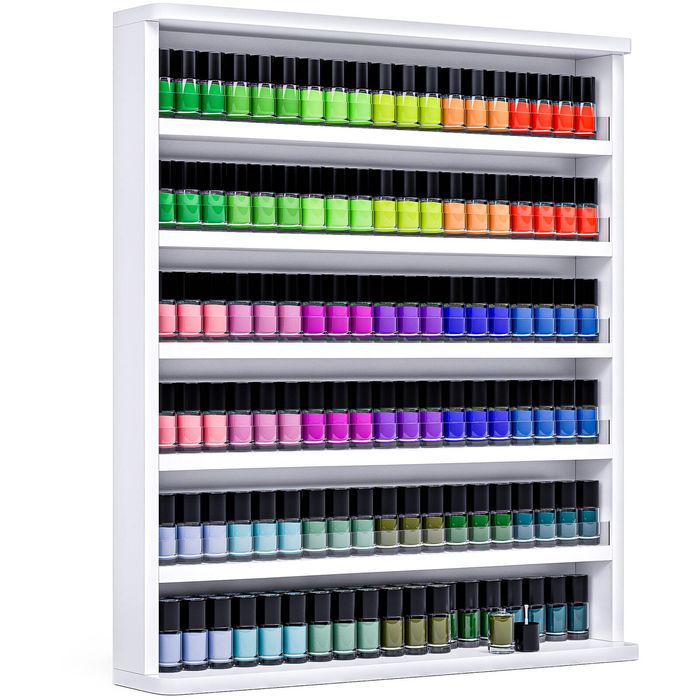 Advwin Nail Polish Rack Wall Mounted 6 Layers Display Stand Acrylic ...