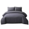 Provecta 1000TC Silk Satin Striped Quilt Cover Set Grey, 240cm x 270cm，king