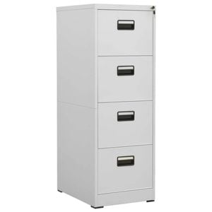 vidaXL Filing Cabinet Light Grey 46x62x133 cm