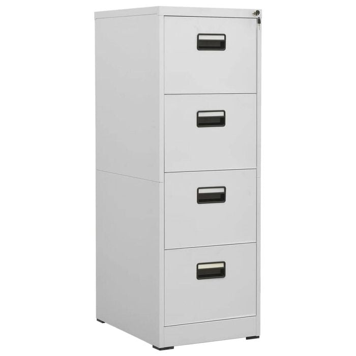 vidaXL Filing Cabinet Light Grey 46x62x133 cm