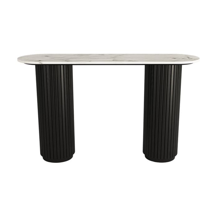 Terri 130cm Marble Console Table Black White