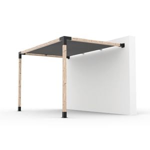 Toja 2.44 x 3.66m Grid Wall Mount Pergola Kit W/ Shade Sail
