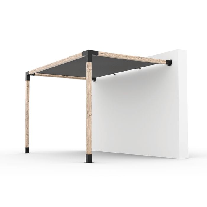 Toja 2.44 x 3.66m Grid Wall Mount Pergola Kit W/ Shade Sail