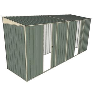 Build-A-Shed 1.2 x 4.5 x 2.0m Skillion Dual Single Sliding Side Doors Shed - Green