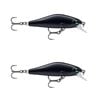 2x Rapala 5cm Shadow Rap Fast Sink Jerkbait/Twitchbait Fish Lures - Matte Black