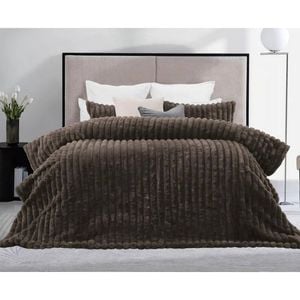 Cdsi Arna Fleece Comforter King W/ 2 Pillow Cases Chocolate 255x240cm