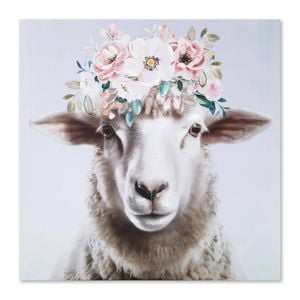 P&P Sheep Hand Painting Picture - Charming Wall Art with Vibrant Detailing 60x60cm