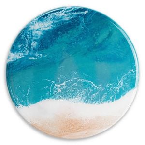 4pc Lynn & Liana Ceramic Resin Coasters Caribbean Blue