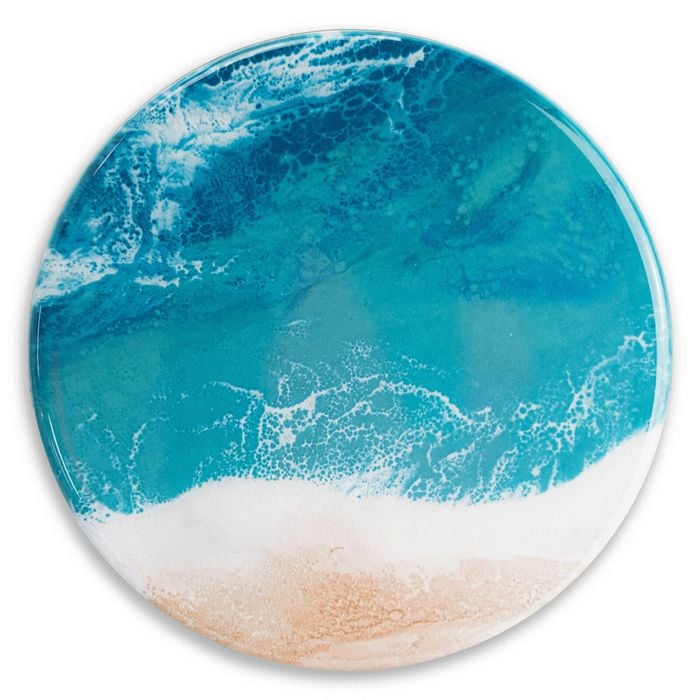 4pc Lynn & Liana Ceramic Resin Coasters Caribbean Blue