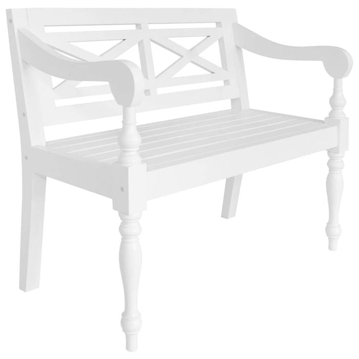 vidaXL Bench 98cm White Indoor Lounge Seating