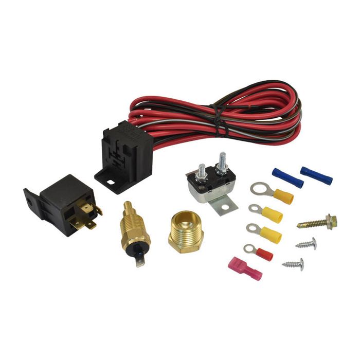 Cal Custom Electric Fan Relay & Harness Kit 40 Amp with 185F Degree Thermoswitch