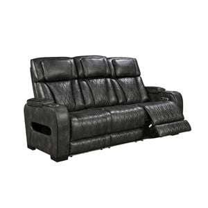 3R Electric Recliner LED Air Leather Dark Grey