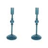 2PK Glass Mia 28cm Taper Stick Candle Holder Decor - Aegean