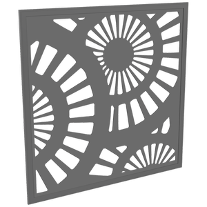 ProtectorAl 300 - 940 x 300 - 940mm Light Charcoal Sunburst Framed Composite Decorative Panel