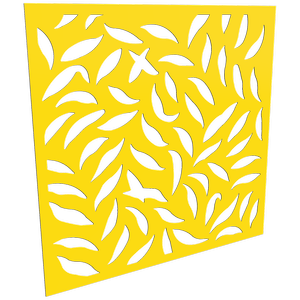 ProtectorAl 300-1200w x 300-1200h Light Yellow/Gloss White Large Leaf  Unframed Composite Deco Panel