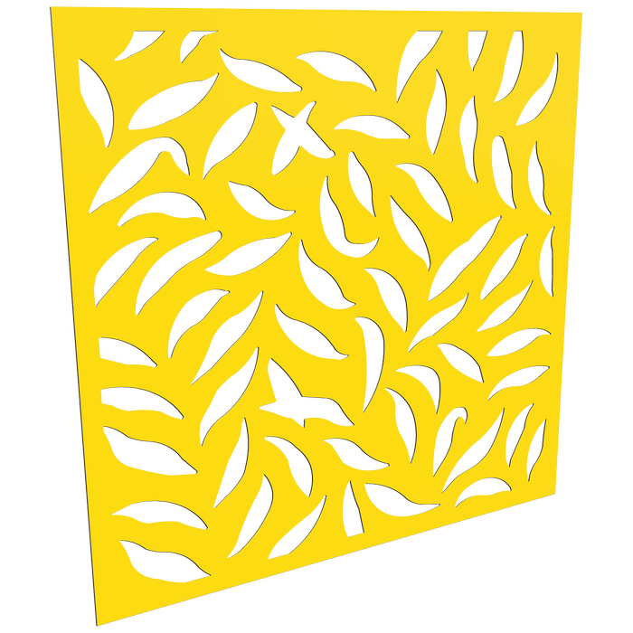ProtectorAl 300-1200w x 300-1200h Light Yellow/Gloss White Large Leaf  Unframed Composite Deco Panel