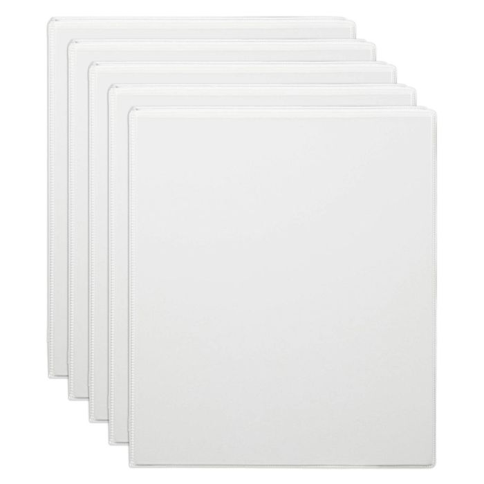5x Marbig Clearview 4 D-ring Insert Binder A4 File 25mm Document Organiser White
