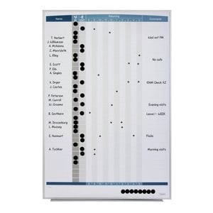 Quartet 86.5x58cm Magnetic In/out Matrix Personnel Whiteboard W/ Dots/marker