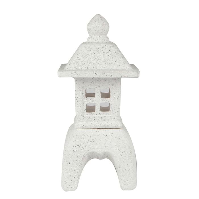 Tuscan Path 38cm White Lantern Garden Statue