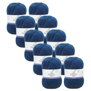 10x Malli Monaco Blue Blend Basic 100g Knitting/crochet Yarn Acrylic/poly