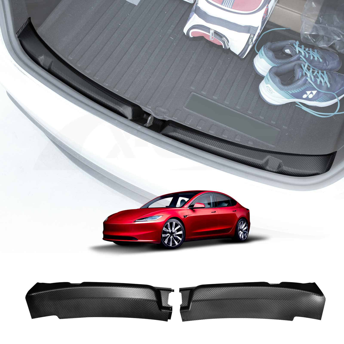 Rear Bumper Guard Trunk Protector Cover for Tesla Model 3 Highland 2023 ...