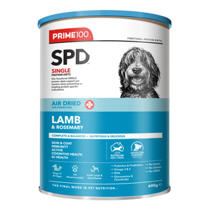 Prime100 SPD Air Dried Lamb and Rosemary Dry Dog Food For Dogs - 600g