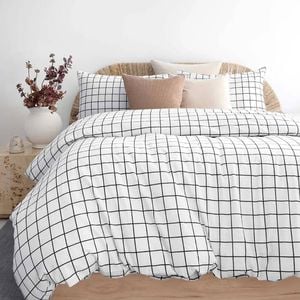 Bambury Grid Flannelette Quilt Cover Set