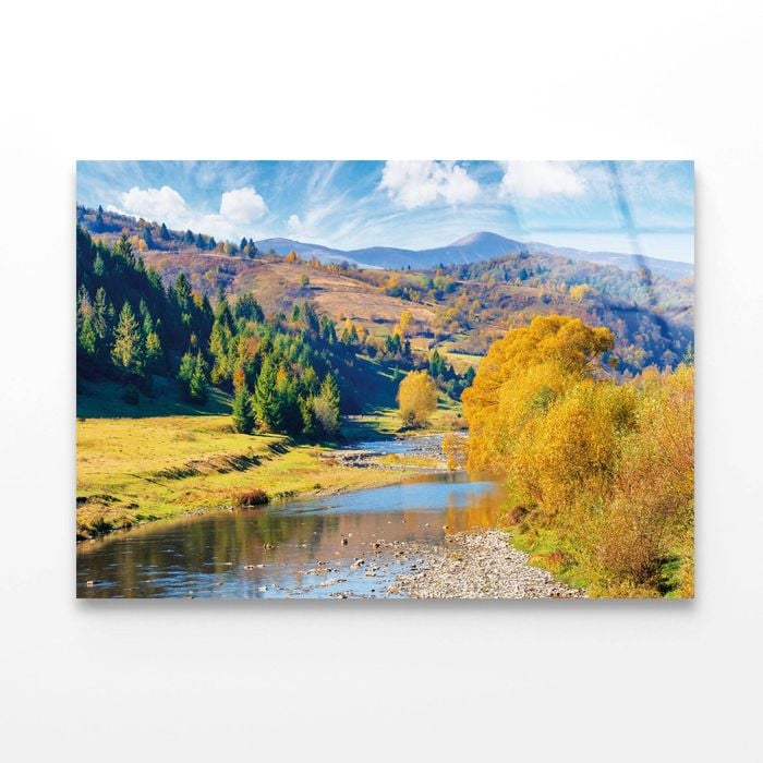 Beautiful Countryside Mountain River   Print 100% Australian Made 150 x 100cm  (Acrylic)
