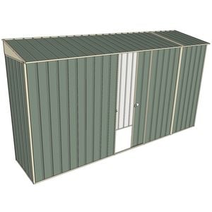 Build-a-Shed 0.8 x 3.7 x 2m Skillion Single Sliding Side Door Shed - Green