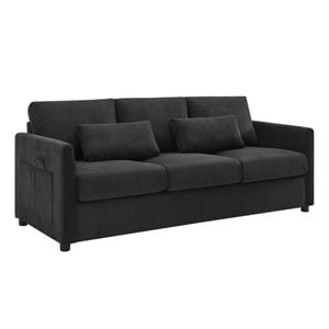 Brighton Sofa Couch Lounge 3 Seater Charcoal Fabric