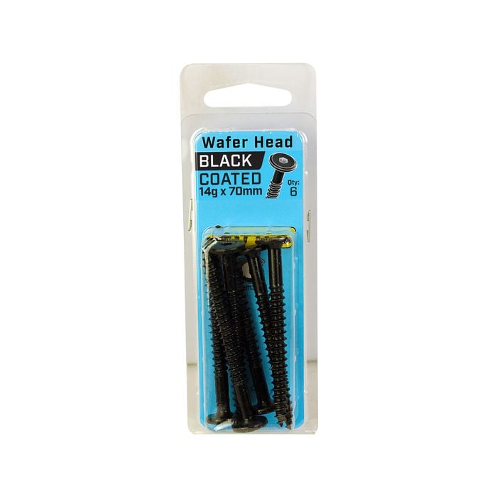 Otter 14 x 70mm Black Wafer Screws