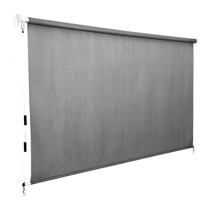 Instahut 3X2.5M HDPE Straight Drop Awning Outdoor Roller Blind Shade Screen Grey