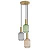 Oriel Lighting Luxe Trilight 3lt Ribbed Glass Pendant Light
